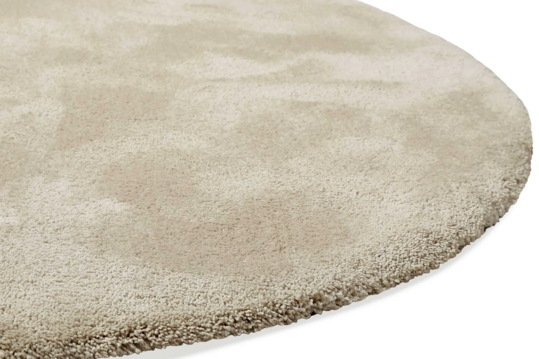 Teppich Rund Beige Hochflor "Emilia" WECONhome Basics