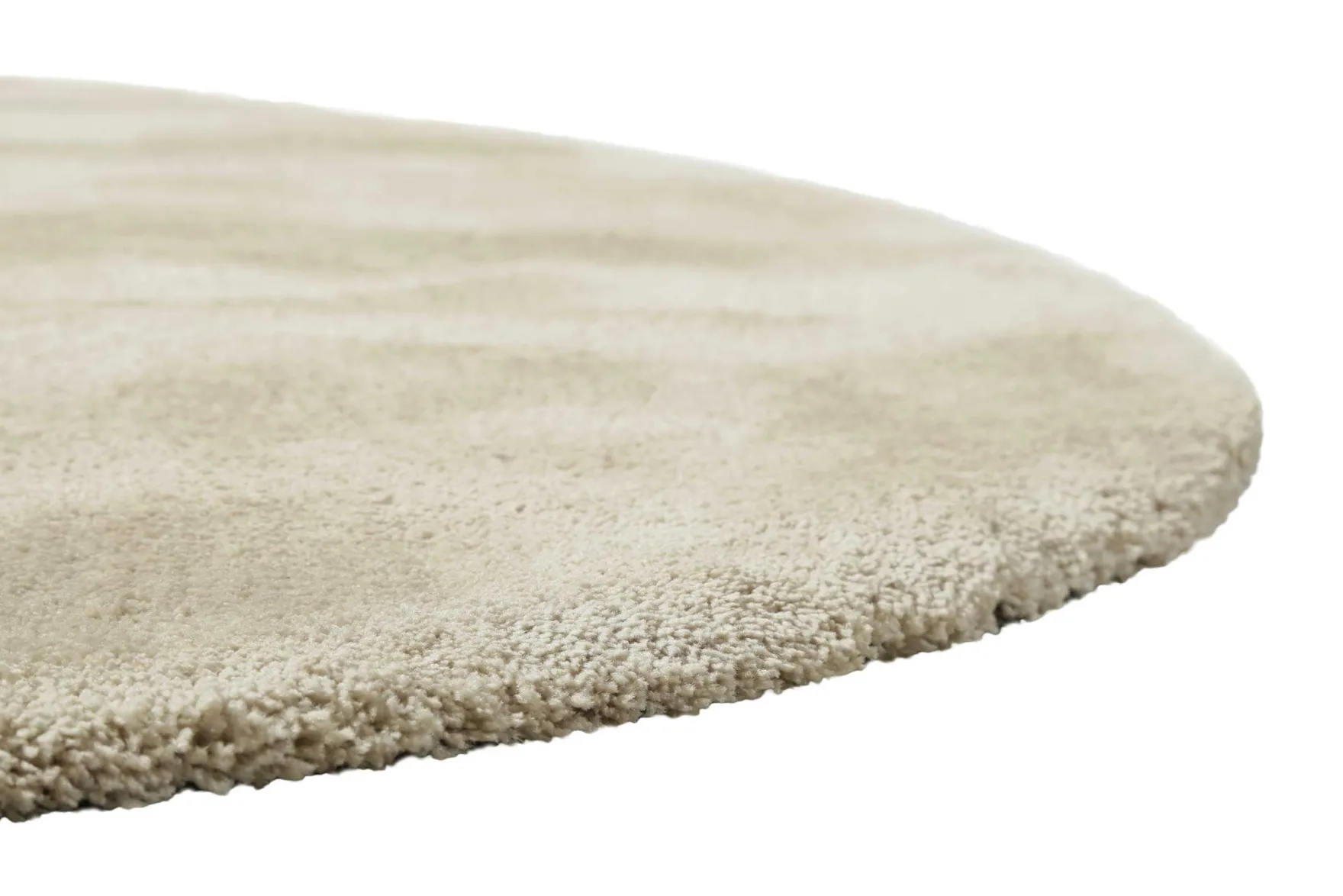 Teppich Rund Beige Hochflor "Pisa" Homie Living