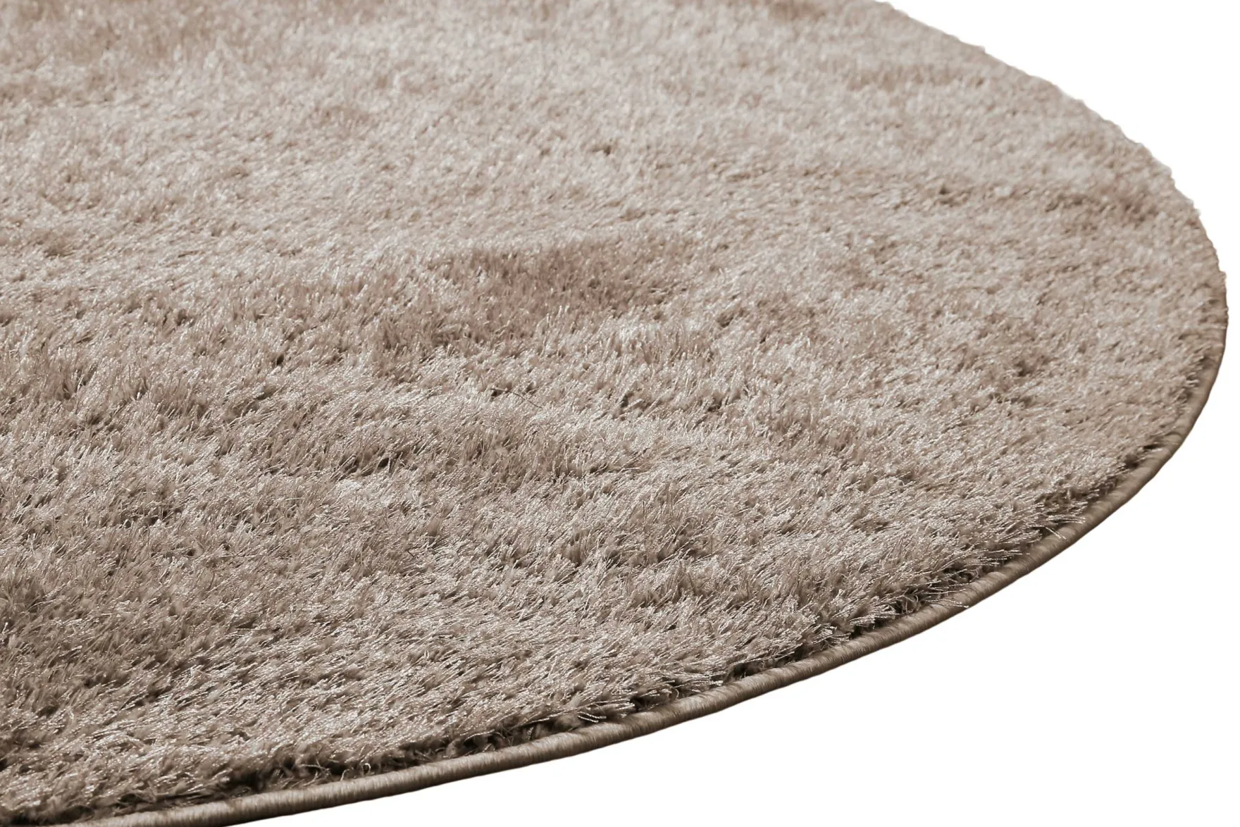 Teppich Rund Beige Sand Hochflor "Fanny" WECONhome Basics