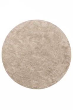 Teppich Rund Beige Sand Hochflor "Fanny" WECONhome Basics