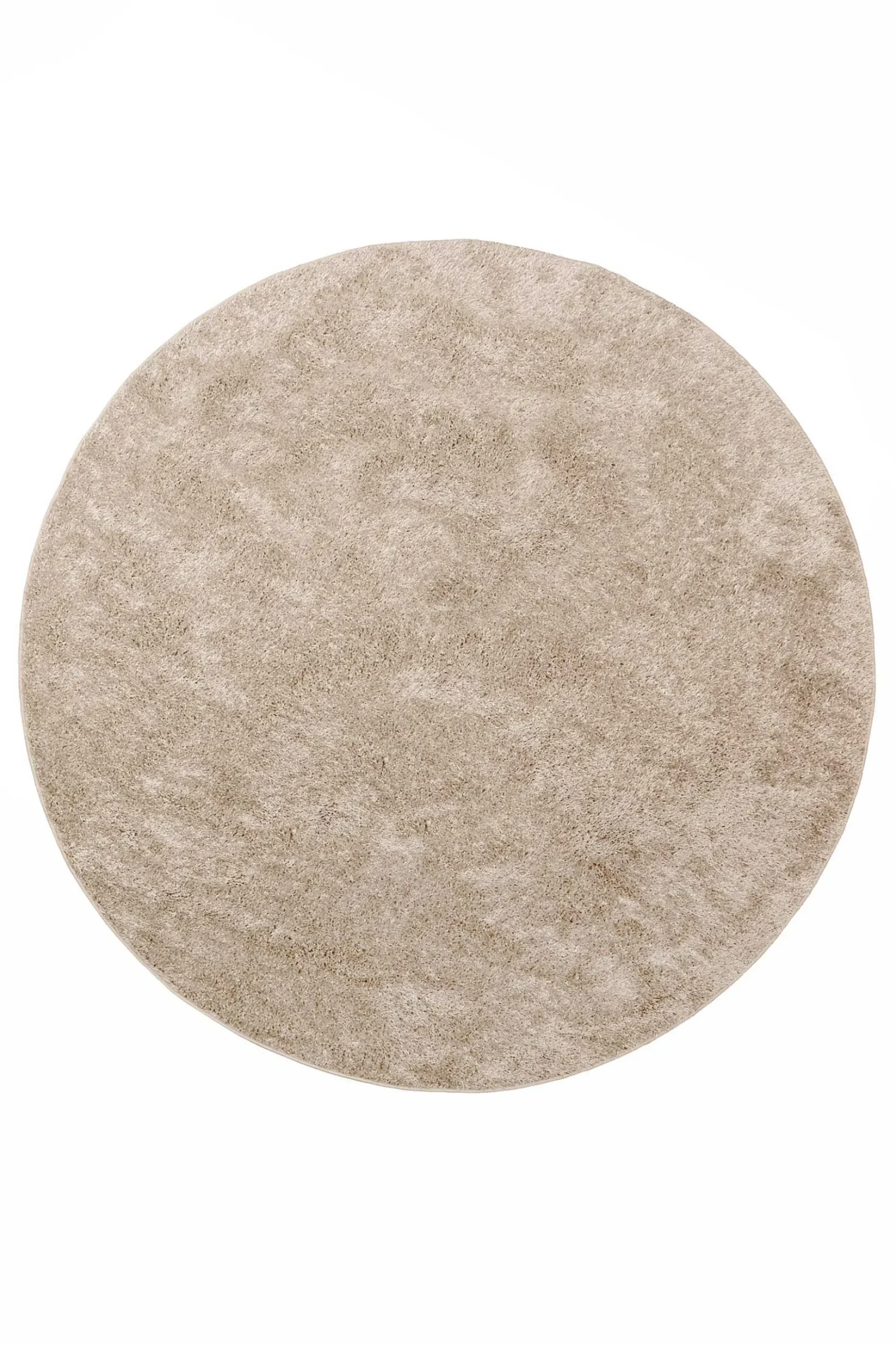 Teppich Rund Beige Sand Hochflor "Fanny" WECONhome Basics