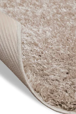 Teppich Rund Beige Sand Hochflor