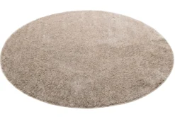 Teppich Rund Beige Sand Hochflor