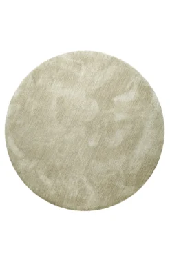 Teppich Rund Beige Sand meliert Hochflor "Pisa" Homie Living