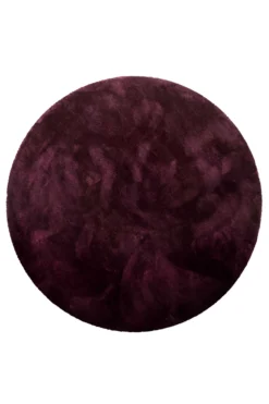 Teppich Rund Bordeaux Rot Hochflor "Pisa" Homie Living