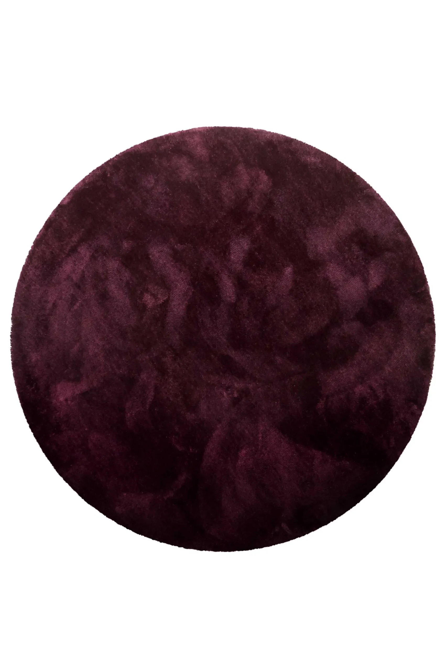 Teppich Rund Bordeaux Rot Hochflor "Pisa" Homie Living