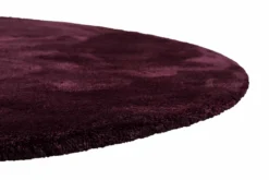 Teppich Rund Bordeaux Rot Hochflor