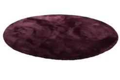 Teppich Rund Bordeaux Rot Hochflor