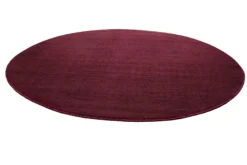 Teppich Rund Bordeaux Rot Kurzflor