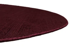 Teppich Rund Bordeaux Rot Kurzflor