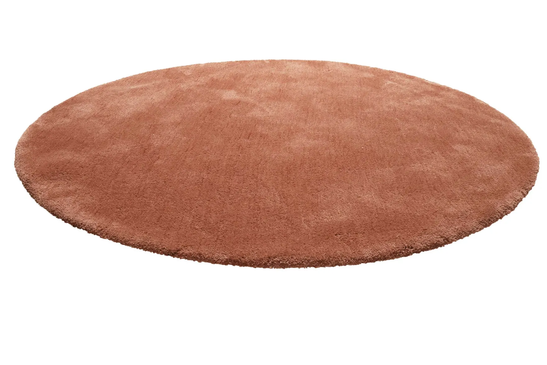 Teppich Rund cognacfarben Hochflor "Pisa" Homie Living