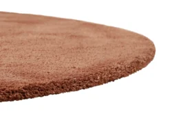 Teppich Rund cognacfarben Hochflor