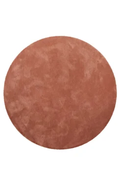 Teppich Rund cognacfarben Hochflor
