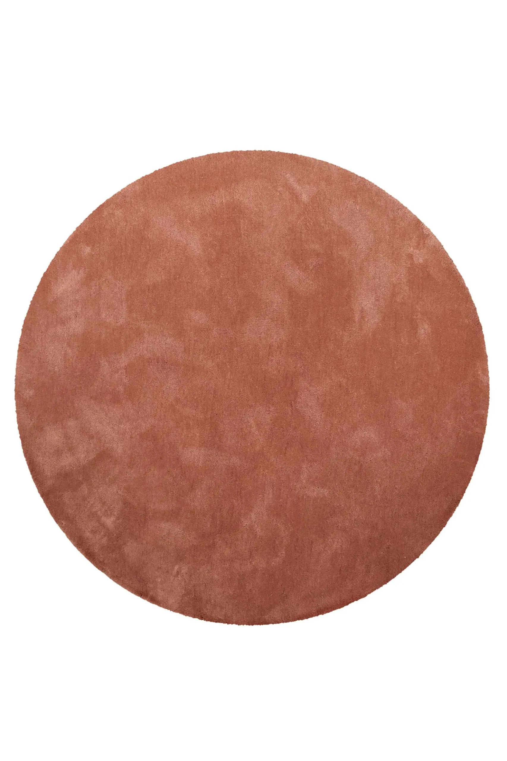 Teppich Rund cognacfarben Hochflor "Pisa" Homie Living