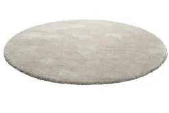 Teppich Rund Creme Beige Hochflor "Pisa" Homie Living
