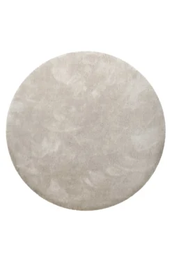 Teppich Rund Creme Beige Hochflor 