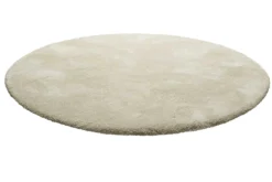 Teppich Rund Creme Beige meliert Hochflor "Pisa" Homie Living
