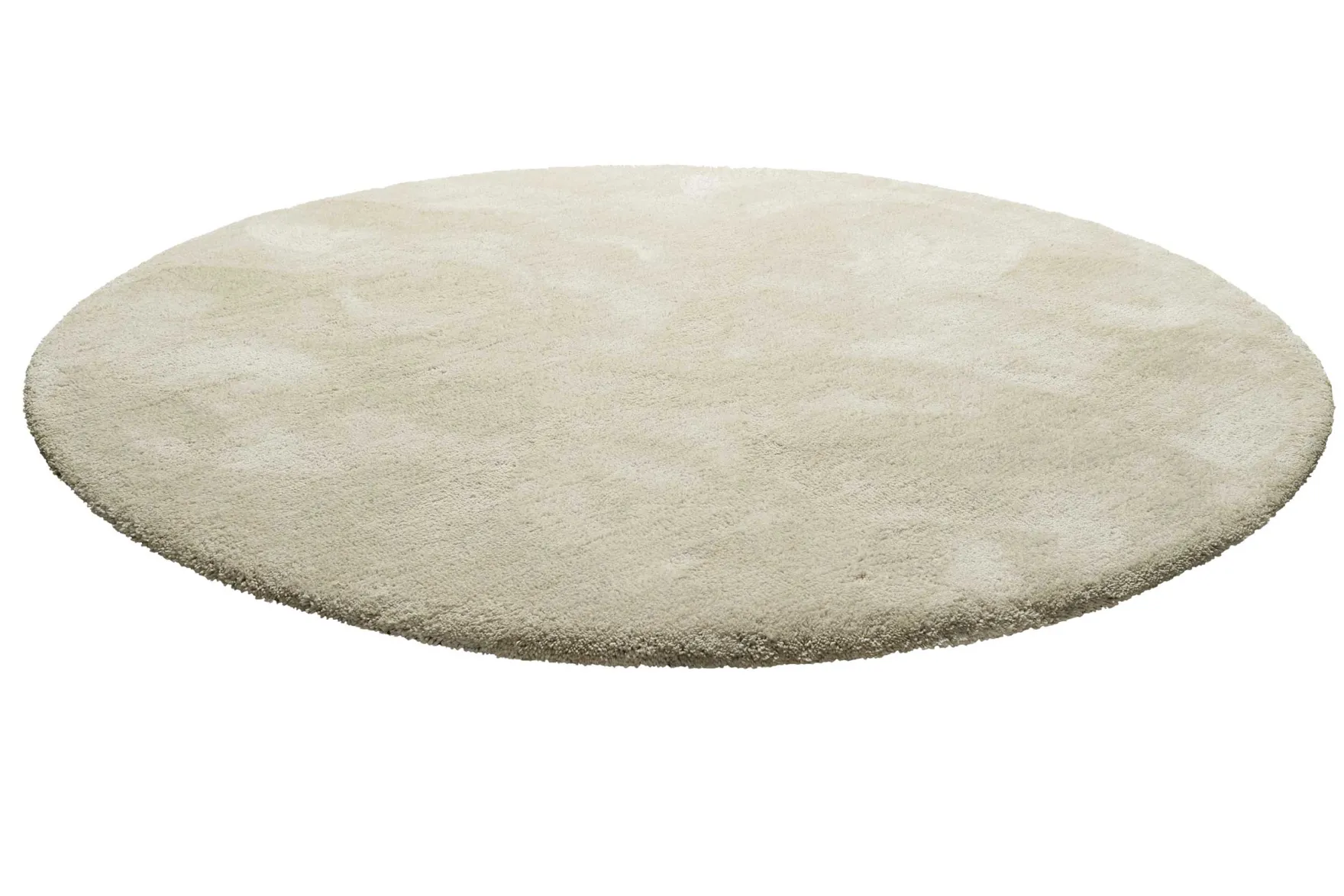 Teppich Rund Creme Beige meliert Hochflor "Pisa" Homie Living