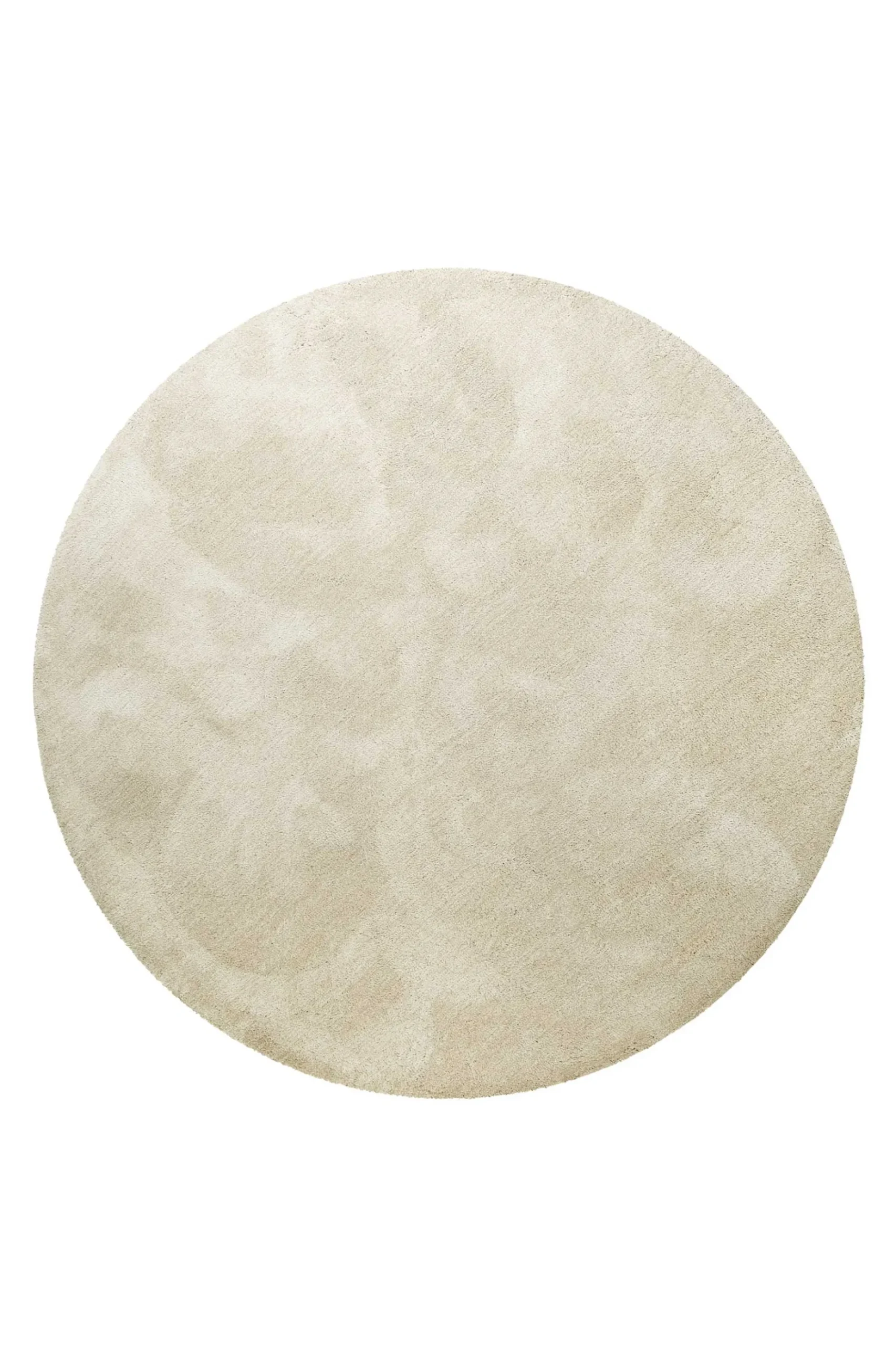 Teppich Rund Creme Beige meliert Hochflor "Pisa" Homie Living
