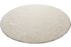 Teppich Rund Creme Weiß Hochflor "Fanny" WECONhome Basics