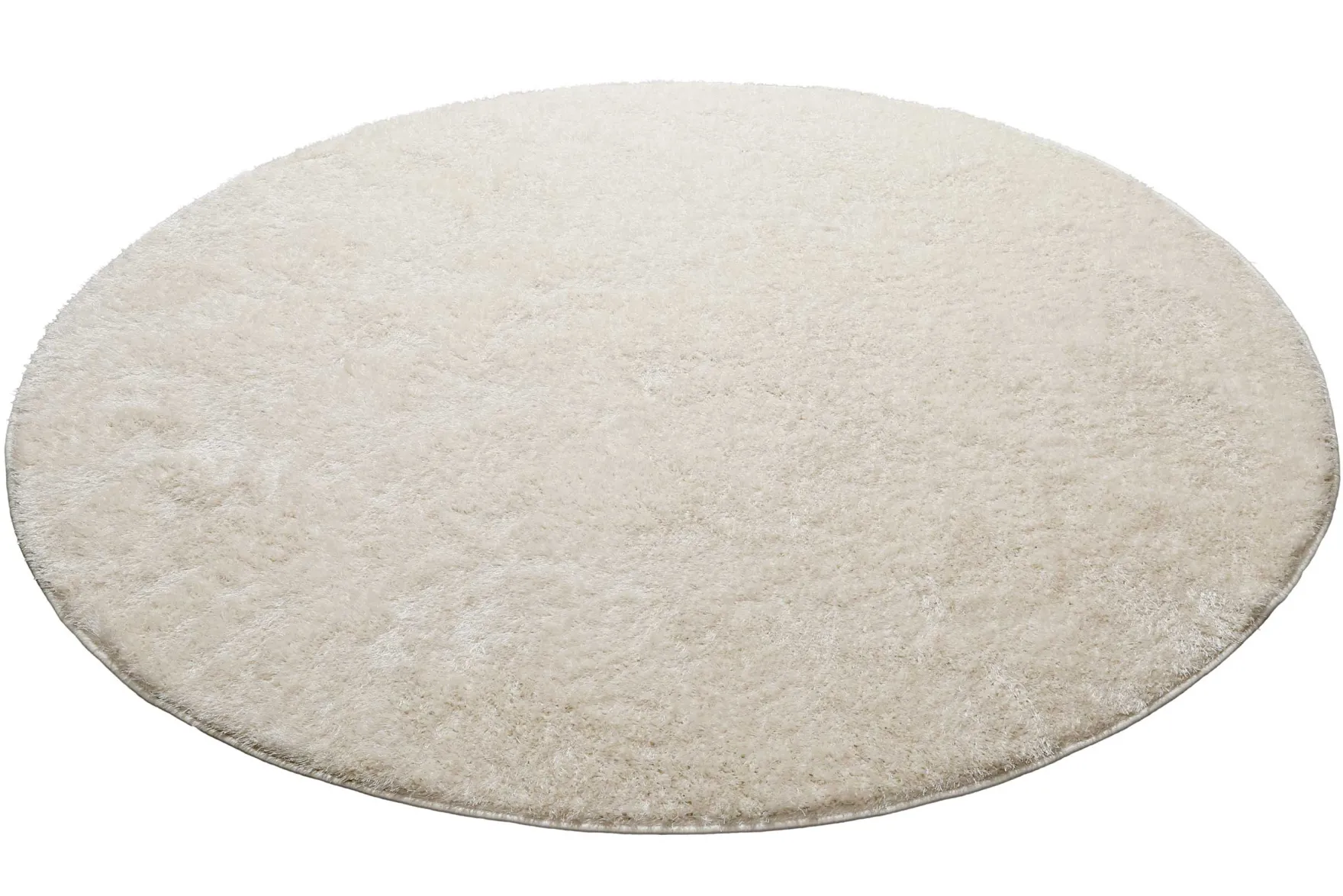 Teppich Rund Creme Weiß Hochflor "Fanny" WECONhome Basics