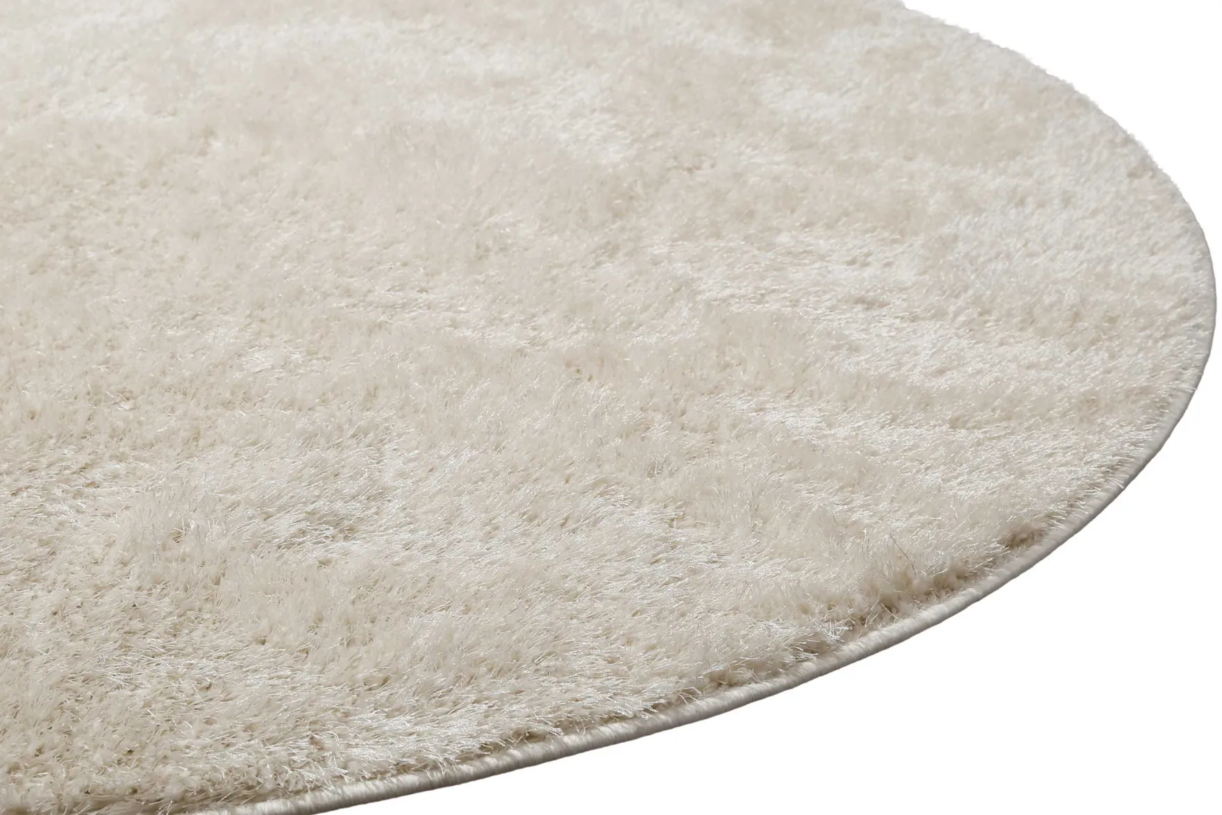 Teppich Rund Creme Weiß Hochflor "Fanny" WECONhome Basics