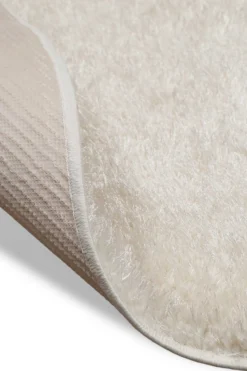 Teppich Rund Creme Weiß Hochflor