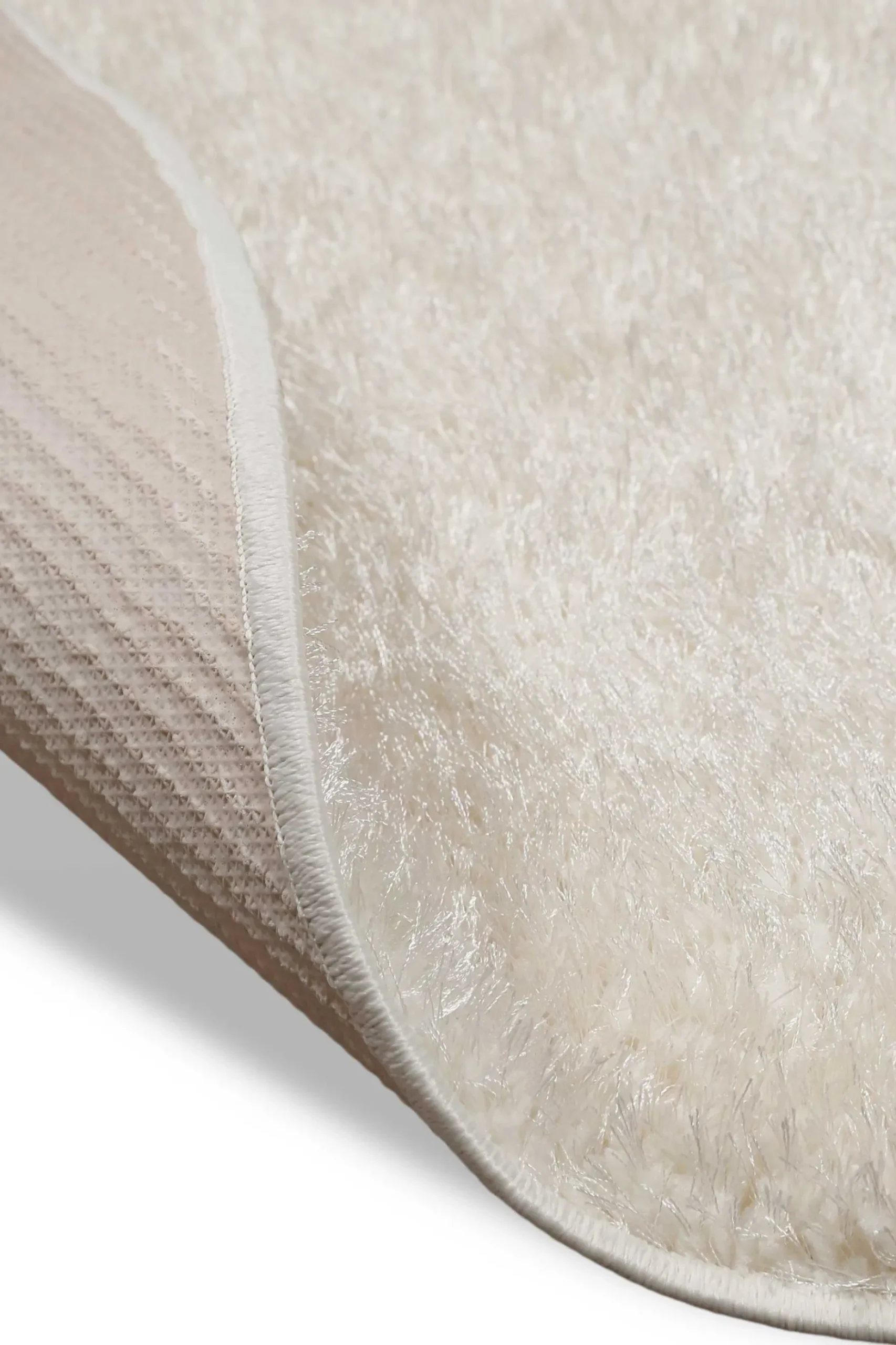 Teppich Rund Creme Weiß Hochflor "Fanny" WECONhome Basics