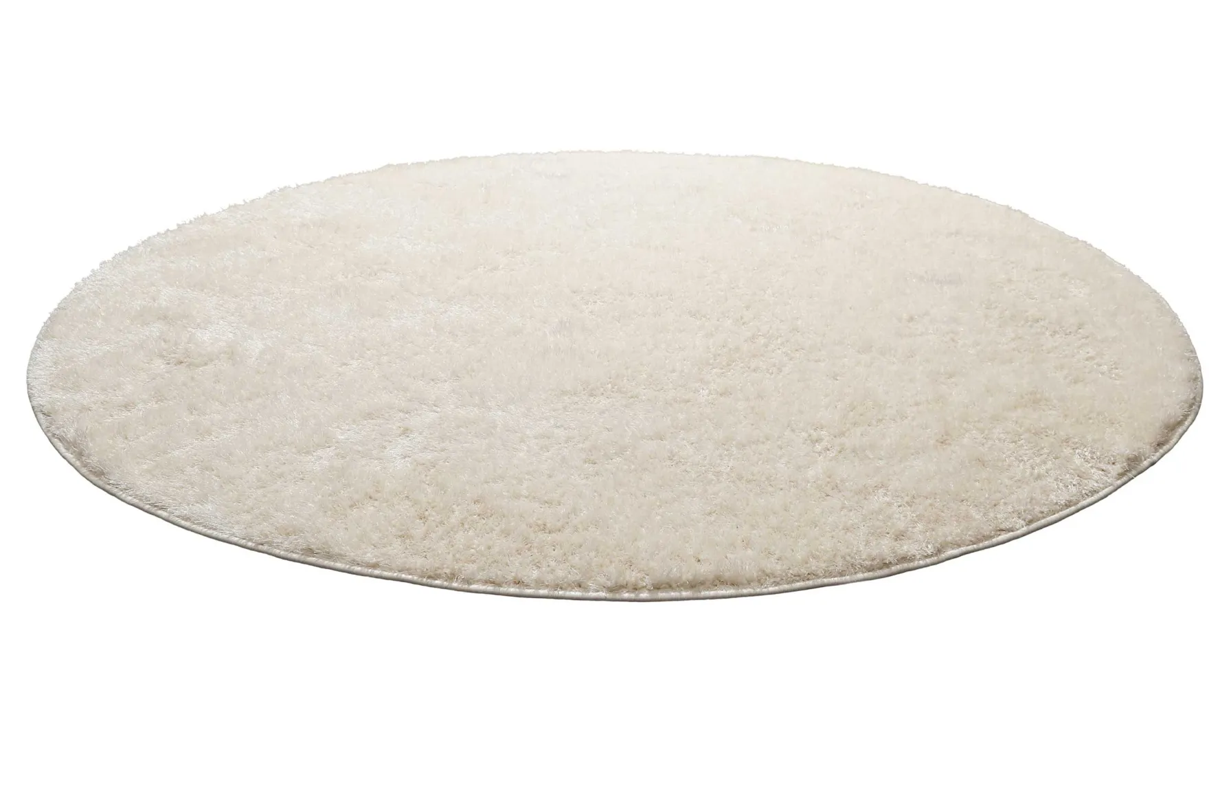 Teppich Rund Creme Weiß Hochflor "Flavio" Homie Living