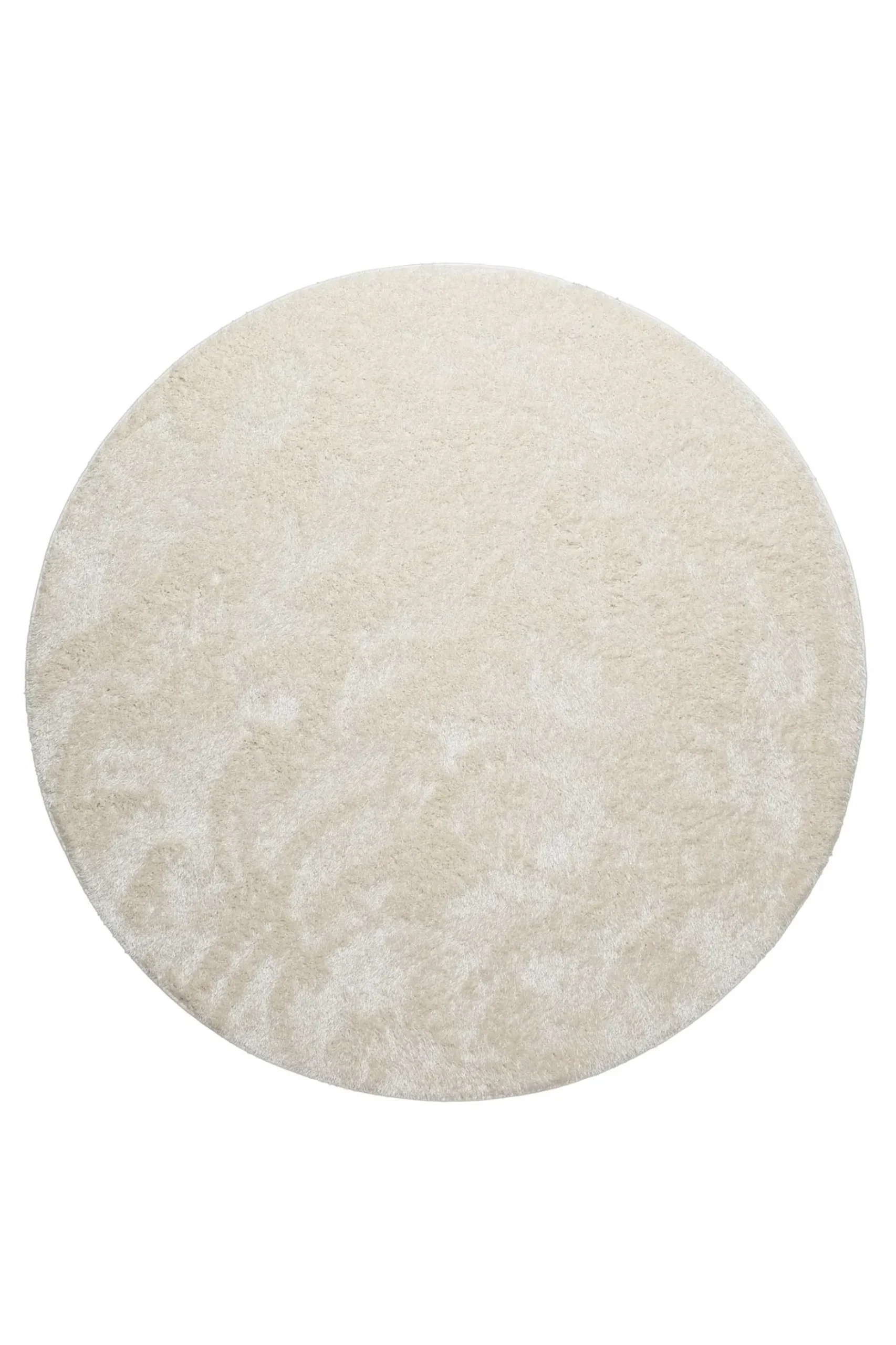 Teppich Rund Creme Weiß Hochflor "Flavio" Homie Living