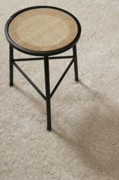 Teppich Rund Creme Weiß Hochflor
