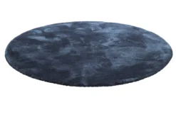 Teppich Rund Dunkelblau Hochflor