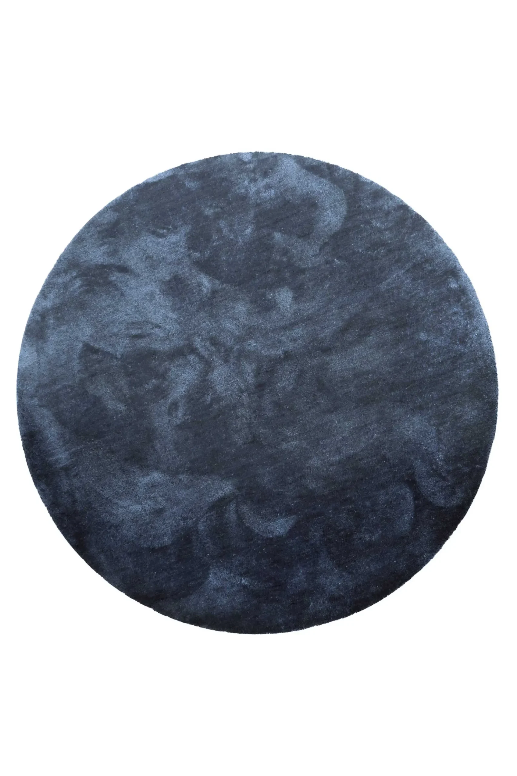 Teppich Rund Dunkelblau Hochflor "Pisa" Homie Living