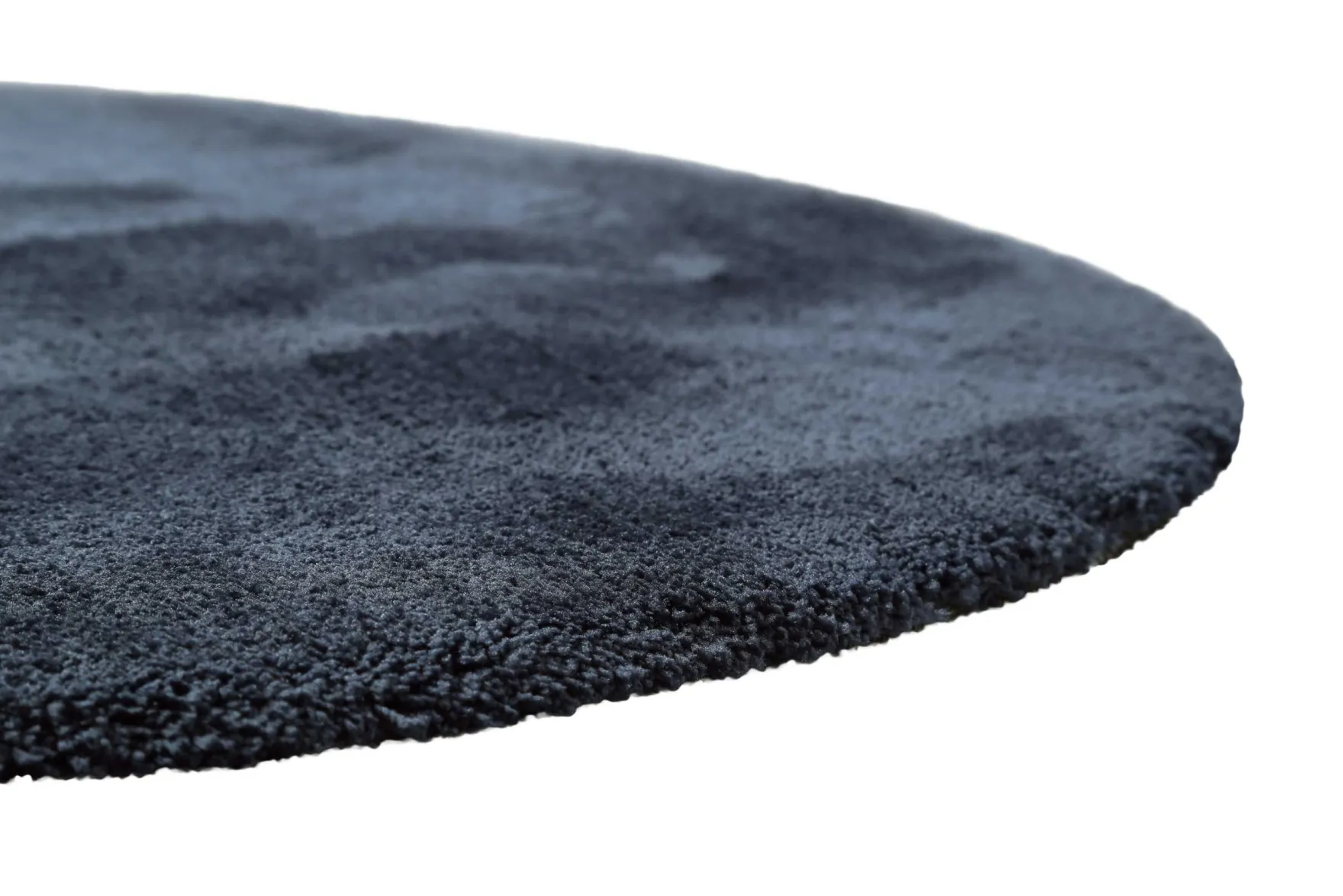 Teppich Rund Dunkelblau Hochflor "Pisa" Homie Living