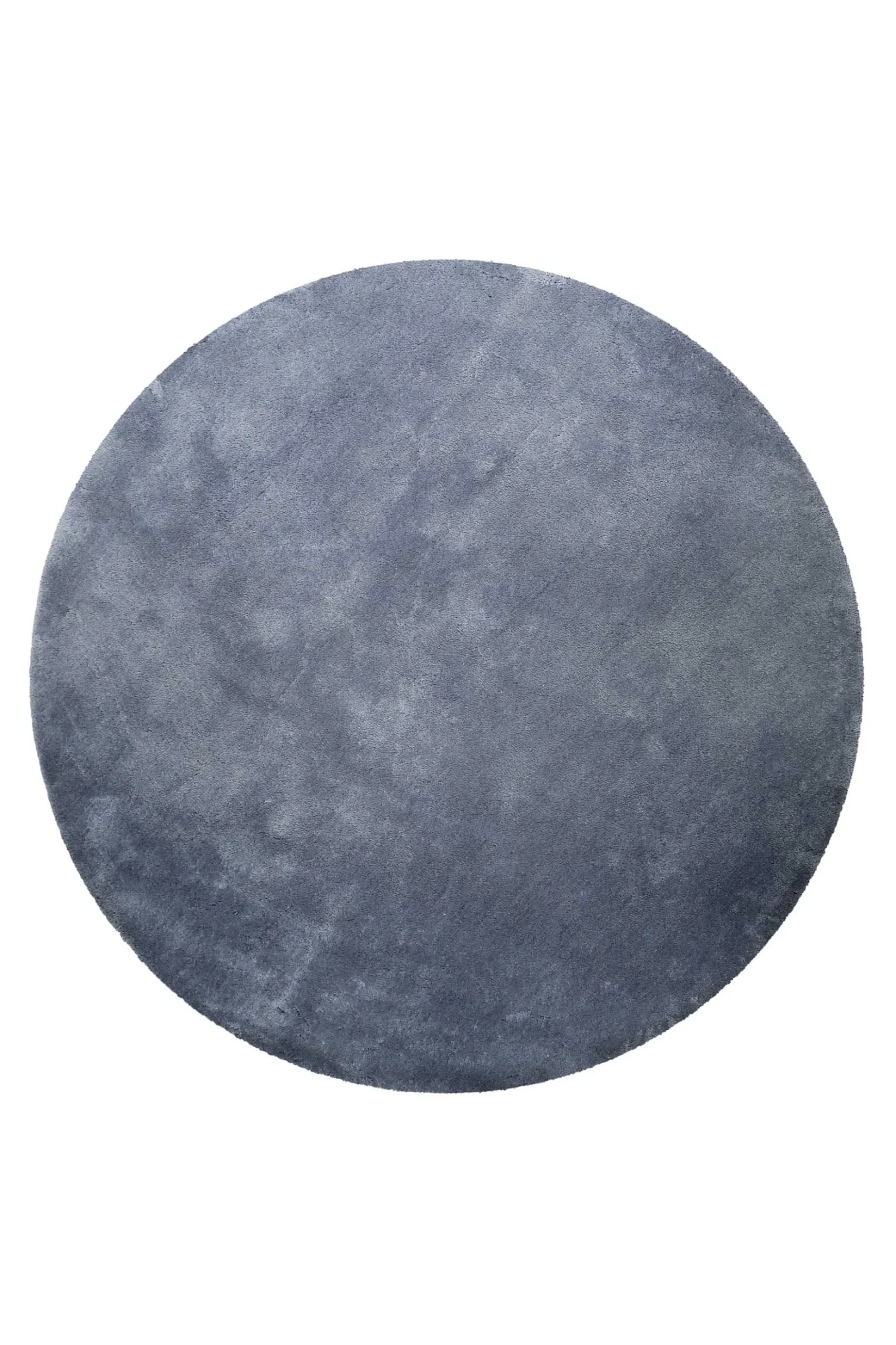 Teppich Rund Grau Blau Hochflor "Pisa" Homie Living