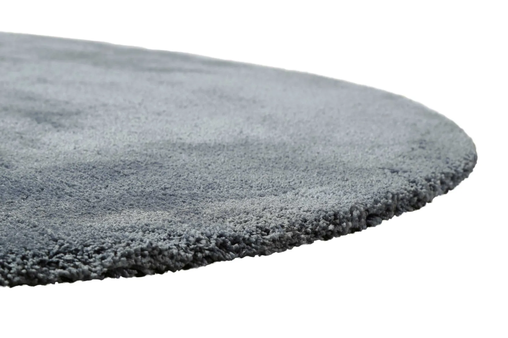 Teppich Rund Grau Blau Hochflor "Pisa" Homie Living