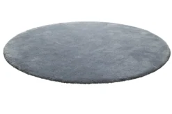 Teppich Rund Grau Blau Hochflor