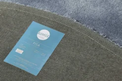 Teppich Rund Grau Blau Hochflor