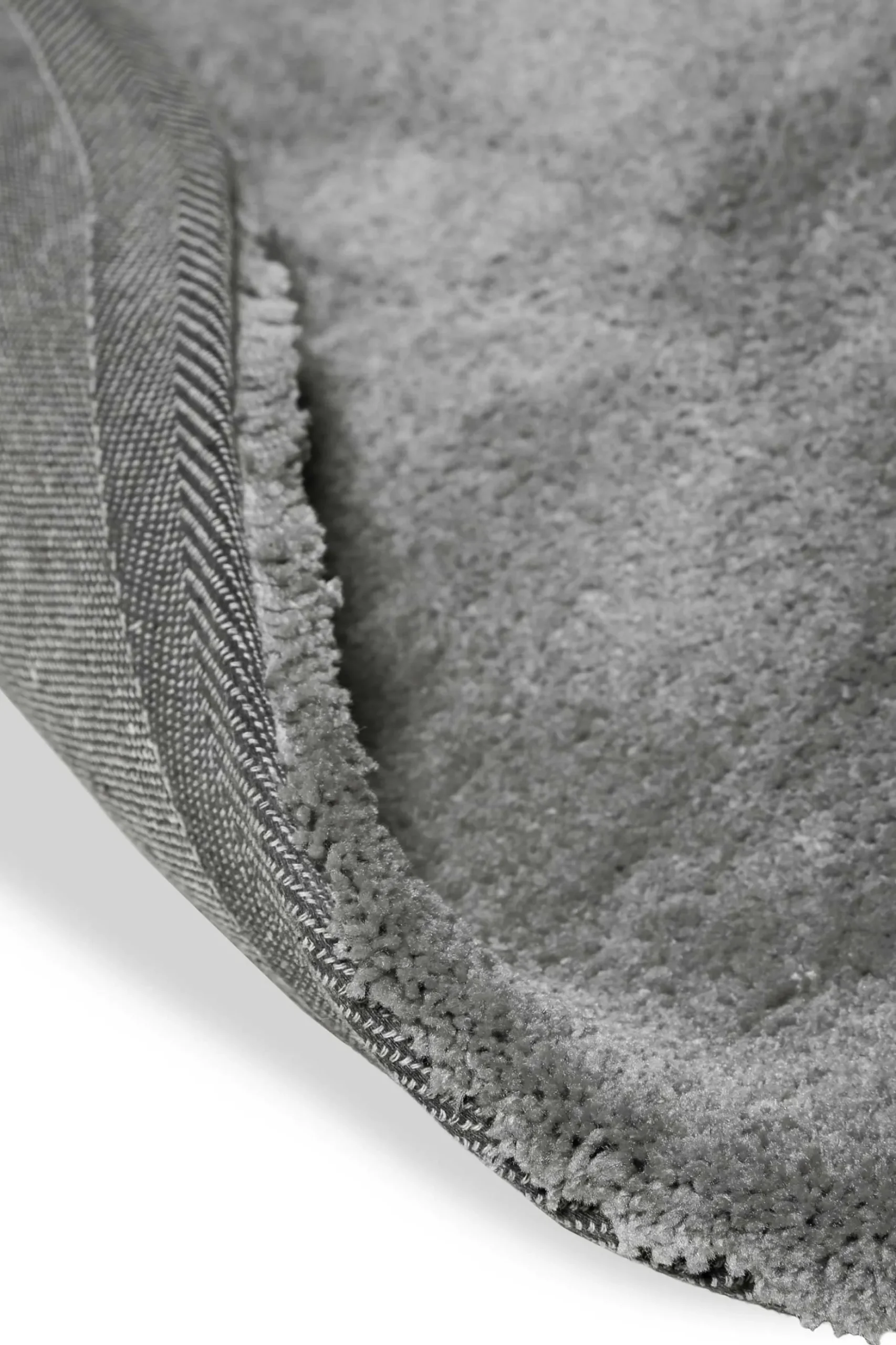 Teppich Rund Grau Hochflor "Emilia" WECONhome Basics