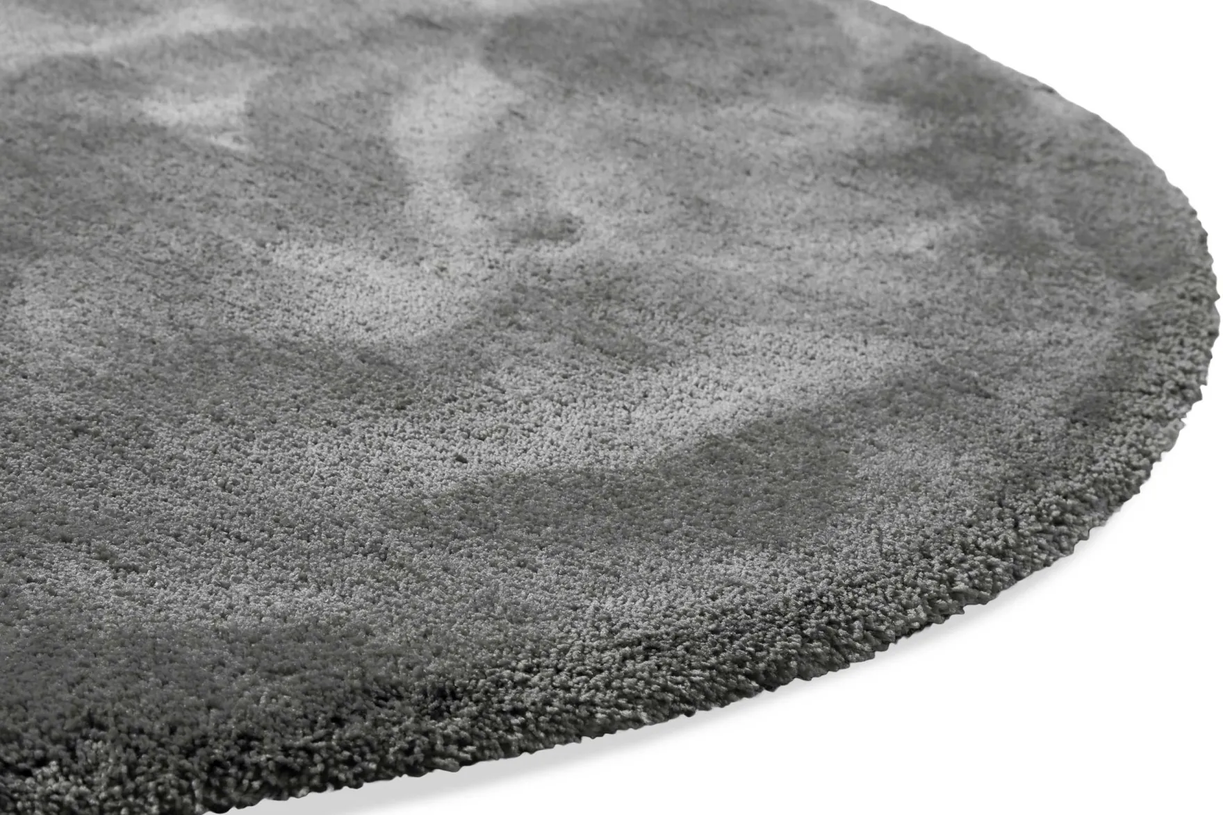 Teppich Rund Grau Hochflor "Emilia" WECONhome Basics
