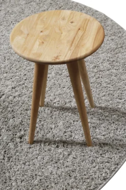 Teppich Rund Grau Hochflor 