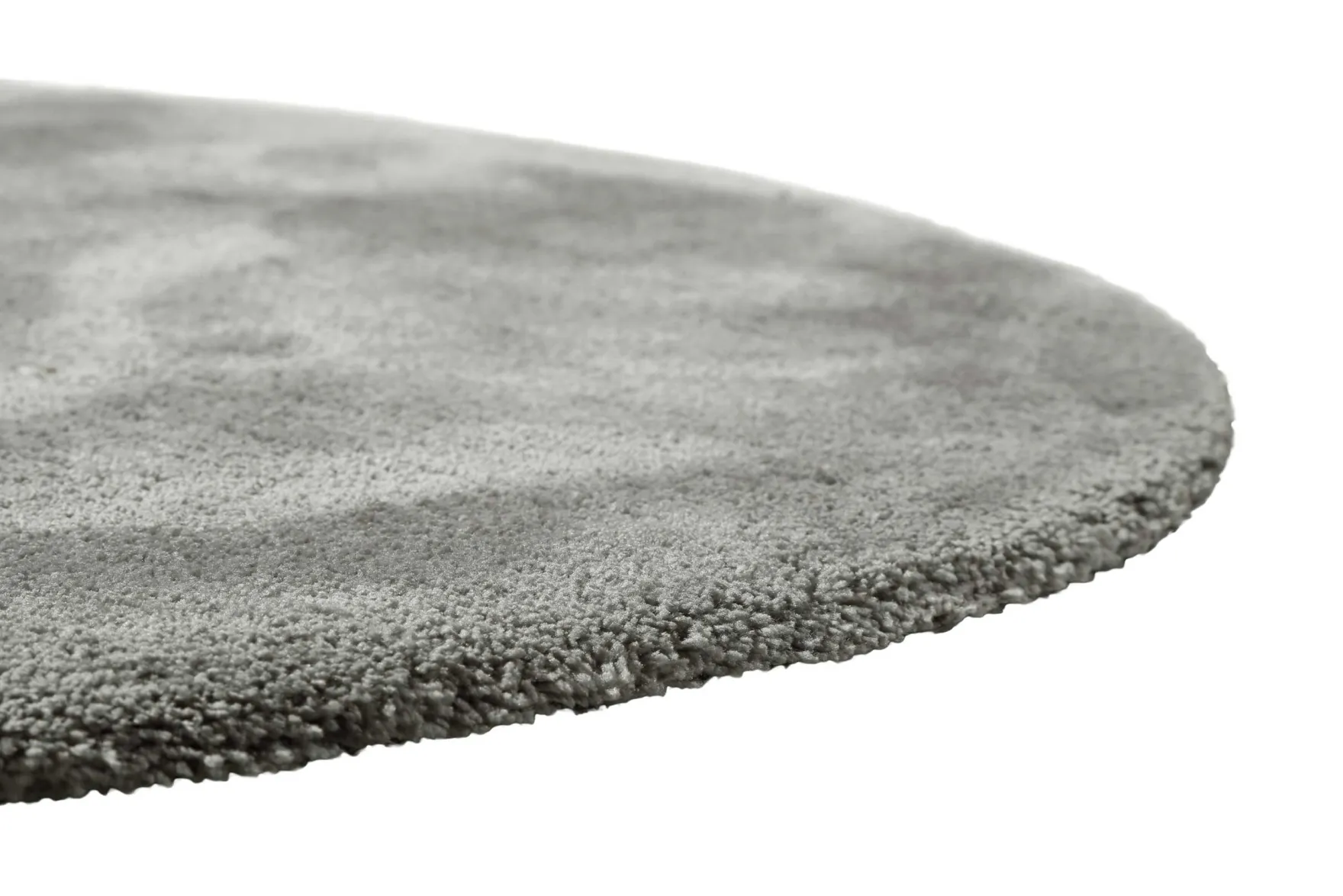 Teppich Rund Grau Hochflor "Pisa" Homie Living