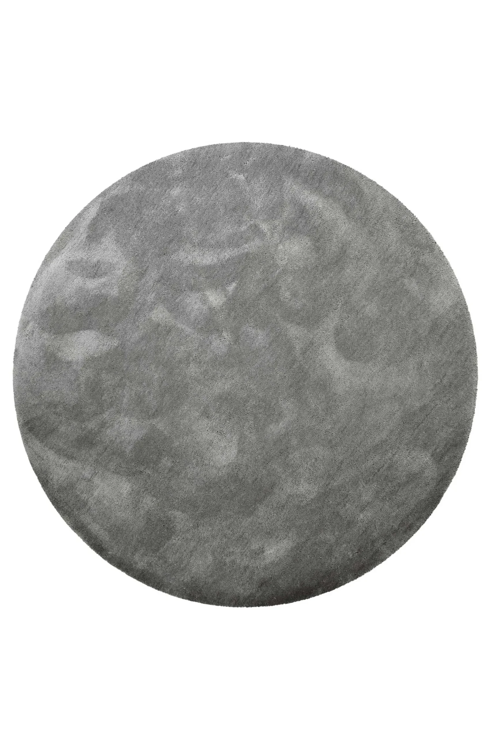 Teppich Rund Grau Hochflor "Pisa" Homie Living