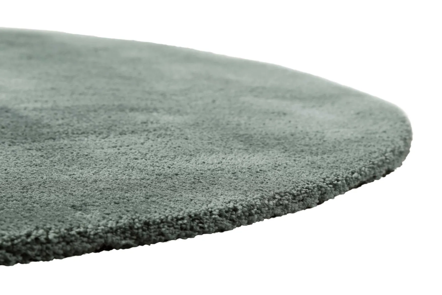 Teppich Rund Grün Grau Hochflor "Pisa" Homie Living