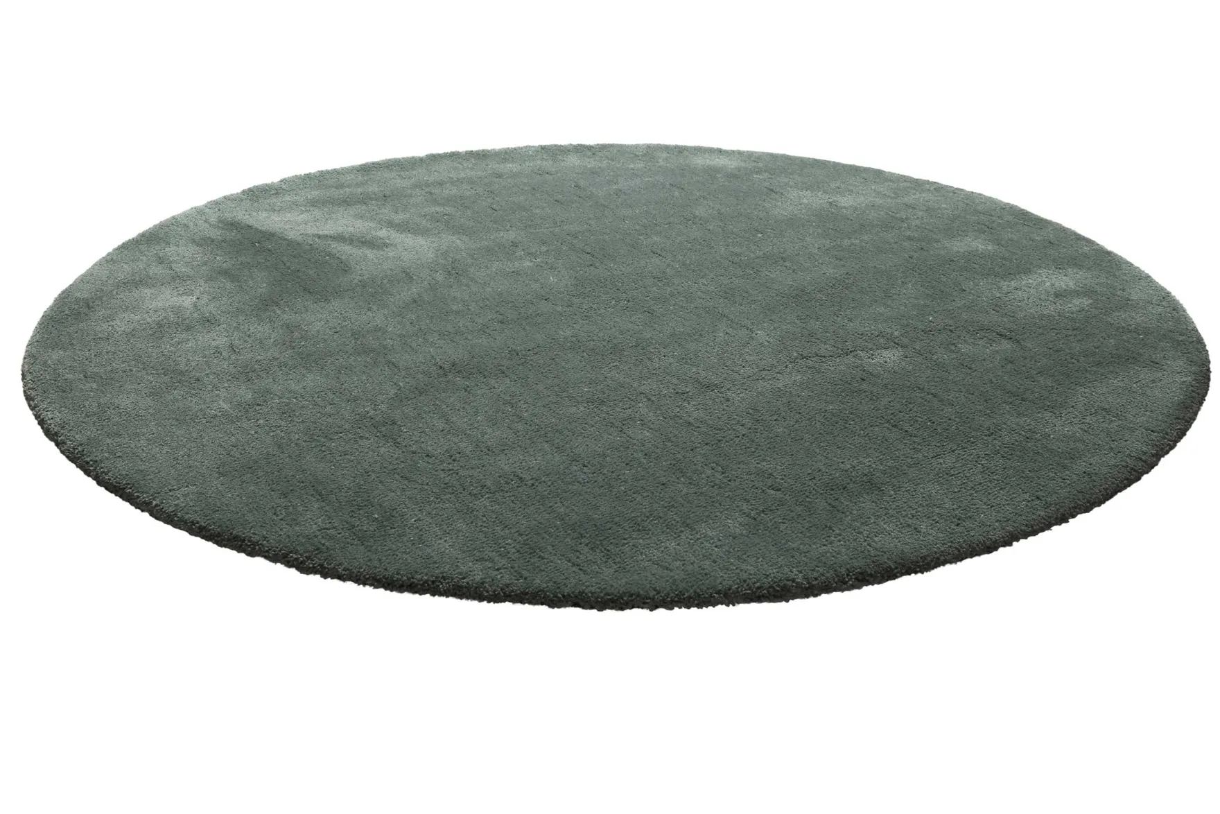 Teppich Rund Grün Grau Hochflor "Pisa" Homie Living