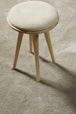 Teppich Rund Hellgrau Creme Hochflor "Pisa" Homie Living