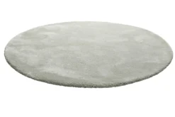 Teppich Rund Hellgrau Grün Hochflor "Pisa" Homie Living