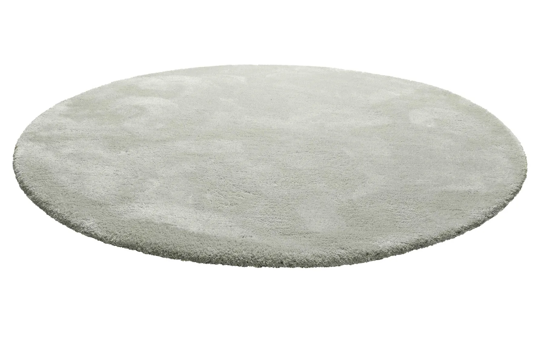 Teppich Rund Hellgrau Grün Hochflor "Pisa" Homie Living