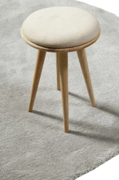 Teppich Rund Hellgrau Hochflor "Emilia" WECONhome Basics