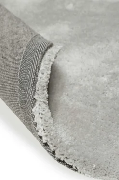 Teppich Rund Hellgrau Hochflor 